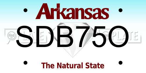 SDB75O Arkansas License Plate