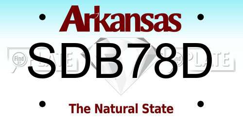 SDB78D Arkansas License Plate