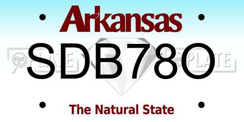 SDB78O Arkansas License Plate