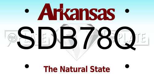SDB78Q Arkansas License Plate