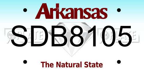 SDB8105 Arkansas License Plate