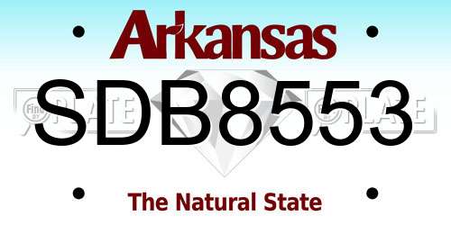 SDB8553 Arkansas License Plate