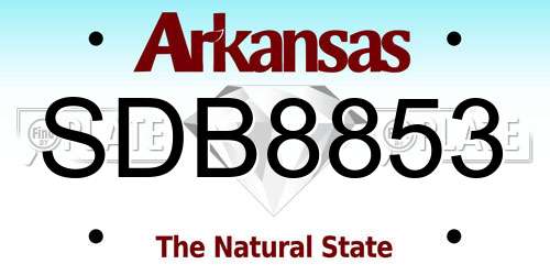SDB8853 Arkansas License Plate