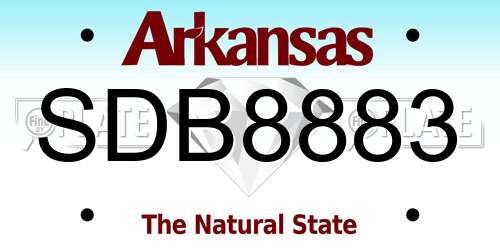 SDB8883 Arkansas License Plate