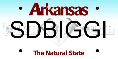 SDBIGGI Arkansas License Plate