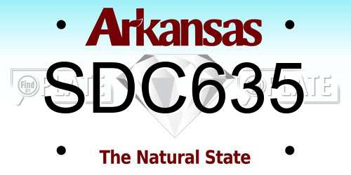 SDC635 Arkansas License Plate