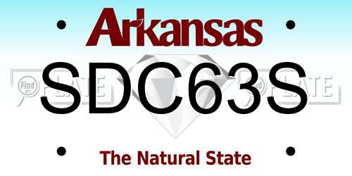 SDC63S Arkansas License Plate