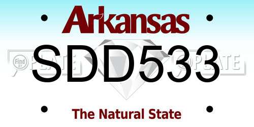 SDD533 Arkansas License Plate
