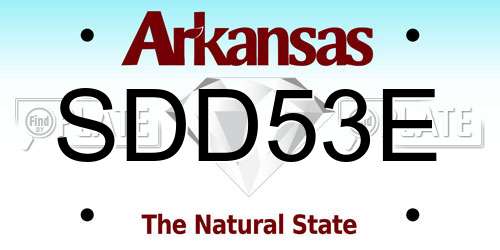 SDD53E Arkansas License Plate