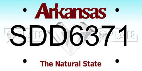 SDD6371 Arkansas License Plate