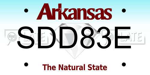 SDD83E Arkansas License Plate