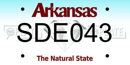 SDE043 Arkansas License Plate