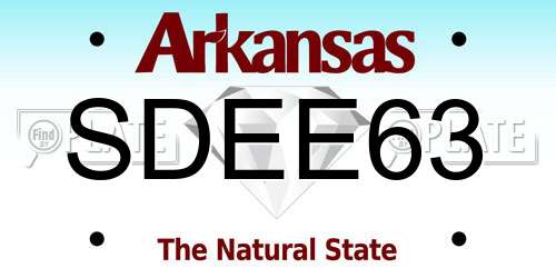 SDEE63 Arkansas License Plate