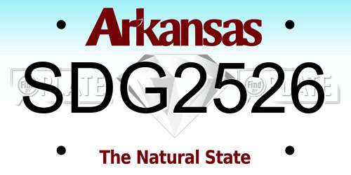SDG2526 Arkansas License Plate