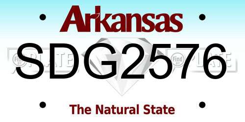 SDG2576 Arkansas License Plate