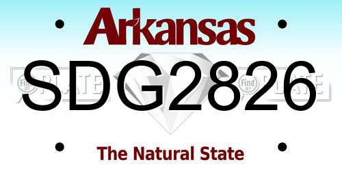 SDG2826 Arkansas License Plate