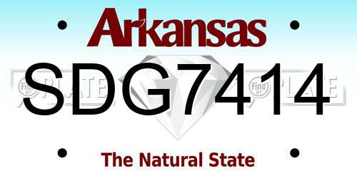 SDG7414 Arkansas License Plate