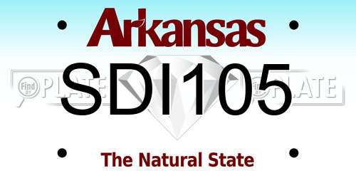 SDI105 Arkansas License Plate