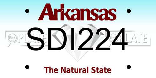 SDI224 Arkansas License Plate