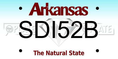 SDI52B Arkansas License Plate