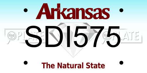 SDI575 Arkansas License Plate