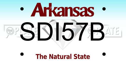 SDI57B Arkansas License Plate