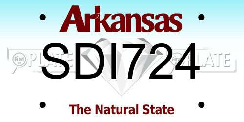 SDI724 Arkansas License Plate