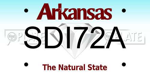 SDI72A Arkansas License Plate