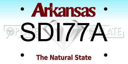 SDI77A Arkansas License Plate