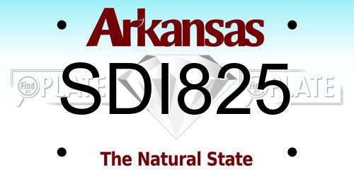 SDI825 Arkansas License Plate