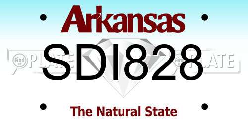 SDI828 Arkansas License Plate