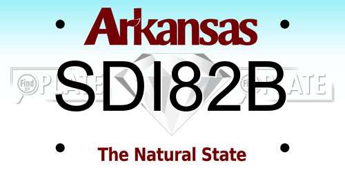 SDI82B Arkansas License Plate