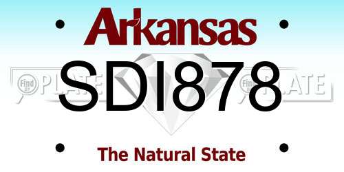 SDI878 Arkansas License Plate