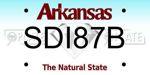 SDI87B Arkansas License Plate