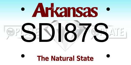 SDI87S Arkansas License Plate