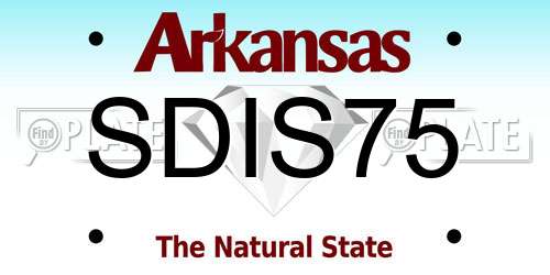 SDIS75 Arkansas License Plate