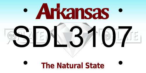 SDL3107 Arkansas License Plate
