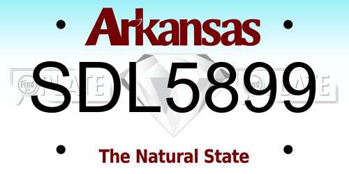 SDL5899 Arkansas License Plate
