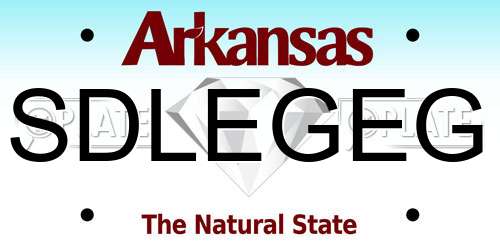 SDLEGEG Arkansas License Plate