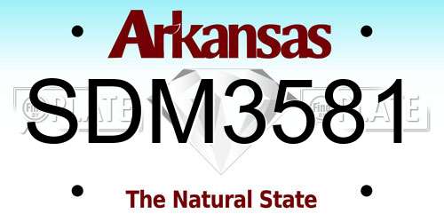 SDM3581 Arkansas License Plate