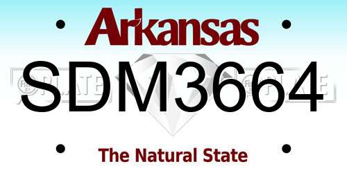 SDM3664 Arkansas License Plate