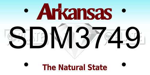 SDM3749 Arkansas License Plate