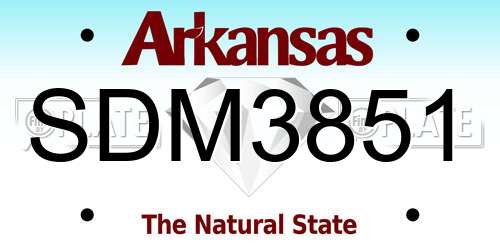 SDM3851 Arkansas License Plate
