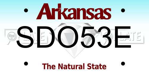 SDO53E Arkansas License Plate