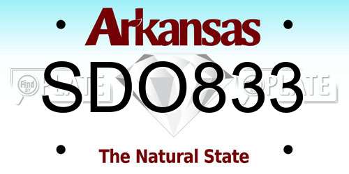 SDO833 Arkansas License Plate