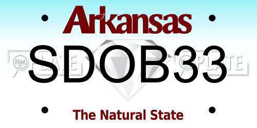 SDOB33 Arkansas License Plate