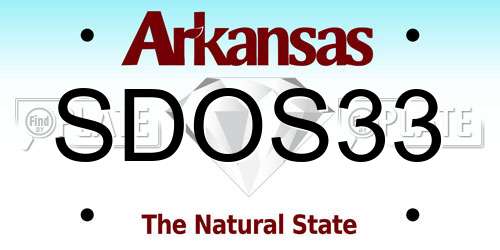 SDOS33 Arkansas License Plate