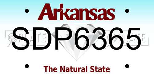 SDP6365 Arkansas License Plate