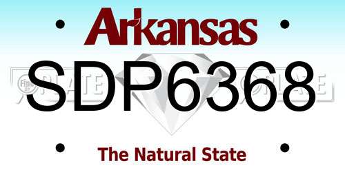 SDP6368 Arkansas License Plate