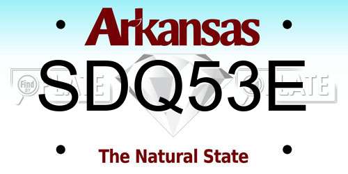SDQ53E Arkansas License Plate